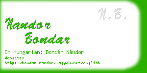 nandor bondar business card