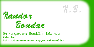nandor bondar business card